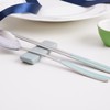 Pristine pastel-colored premium quality domestic cutlery set with good grip,