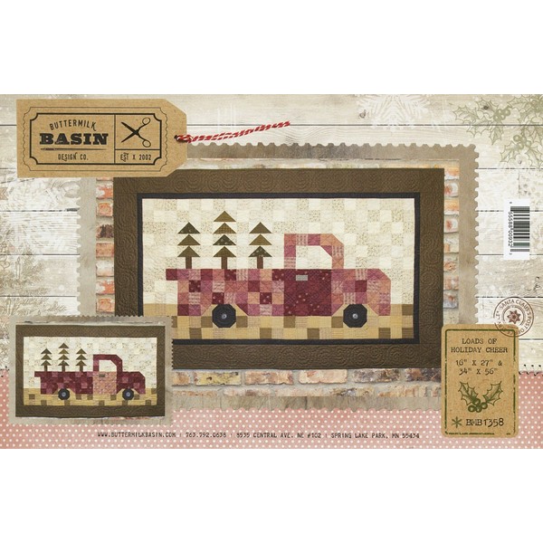 Loads of Holiday Cheer Christmas Wall-hanging pattern - by Buttermilk Basin - 16.5" x 27.5" BMB 1358 Vintage truck