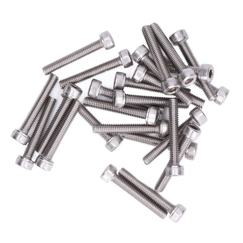 50Pcs Hex Socket Cup Head Screw Galvanized Steel M4 for
