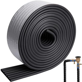 16.4 Ft x 3.2 inch Water Pipe Insulation Tape-Weather Resistant Foam Pipe Insulation Wrap for Winter Cold Hot Water Pipe-Self Adhesive Tube Insulation Wrap for Winter Freeze Protection (Black)
