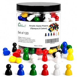 Juego de 120 piezas de plástico opaco en 6 colores con caja de almacenamiento portátil, fichas de juego ideales para juegos de mesa y juegos de mesa