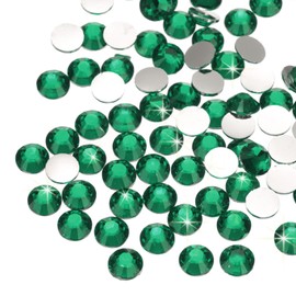 MECCANIXITY 16000 Pcs Dark Green Resin Flatback Rhinestone SS16 4mm Resin Non Hotfix Rhinestones for Crafts DIY Design, Tumblers, Clothes, Makeup, Nail Art