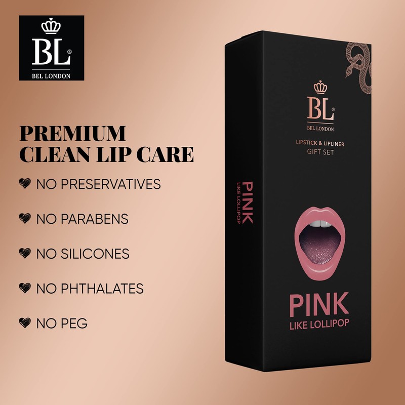 BL Color Matched Pink Lip Liner & Lipstick Set -