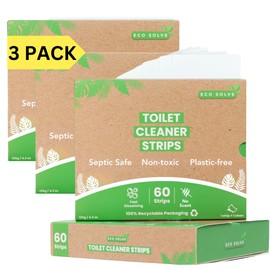 Natural Toilet Bowl Cleaner Strips, Unscented, Eco-friendly, Non-toxic, Septic Safe, Removes Odors & Stains, Plastic-free, Toilet Bowl Cleaner for Quick and Easy Cleaning (180 count)
