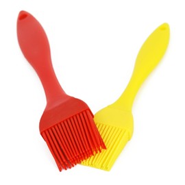 Silicone Basting Brush with Plastic Handle 2 Per Pack, Red and Yellow