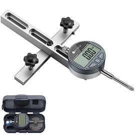 Neoteck 25.4mm Digital Dial Indicator Table Saw Gauge with 3.2inch Long Anodized Aluminum Bar for Aligning and Calibrating Work Shop Machinery Table Saws Band Saws and Drill Presses