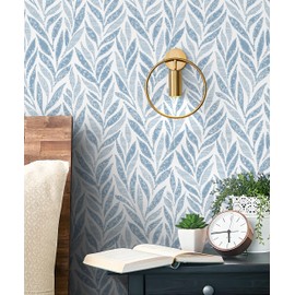 Safiyya 393"x17.3" Blue Peel and Stick Wallpaper Boho Contact Paper Modern Stick on Wallpaper for Bathroom Adhesive Kitchen Wall Paper Vinyl Rolls