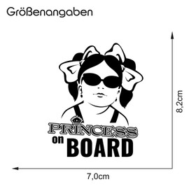 Baby and Friends on Board Sticker Child Dog Cat or Princess Sticker for Vehicles Car Bus Caravan Car Sticker Car Accessories R118 (Princess)
