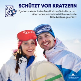 Two Horizons Ski Goggles Protective Cover | Protects Against Scratches | Microfibre Glasses Cleaning Cloth | Style with Smile | Ski Goggles Protective Cover | Ski Goggle Cover | Ski Goggles Protection