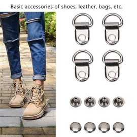 Joyzan Shoe Lace Hooks, Boot Laces Hook Buckles Speed Boots Hooks Eyelets Shoelace Metal Loop Ring With Rivets DIY Accessories Repair Kit For Camp Hike Climb Hiking Work Outdoor Fittings 100 Sets