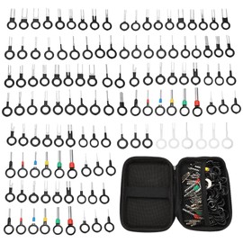 Partuto 121 Pcs Key Shape Universal Terminal Removal Tool Assortment Kit Car Truck Motorcycle Boat Wire Connector Terminal Pin Extractor Kit Black