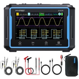 【FNRSI 2C53P Plus Upgraded with Carrying CASE】 3in1 Oscilloscope/Multimeter/DDS Signal Generator Tablet Touch Screen Portable Digital Automotive Oscilloscope 2 Channel 50MHz Bandwidth 250Ms/S Counts