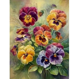 XSJDBYYQ - Kits de Arte de Diamante para Adultos Flor, Kit de Pintura de Diamante 5D DIY para Principiantes, Gemas de Arte de Taladro Redondo Completo