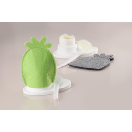 Fackelmann Eierwärmer, Eiwärmer aus Filz, Osterdeko für Frühstückseier (Farbe: Rot, Grau, Grün, Orange), Menge: 4 Stück