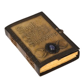 Leather Journal Blank Book Of Shadows Spell Books Vintage Notebook With Semi Precious Stone Sun & Moon Celtic Embossed Personal Organizer Day Planner Travel Diary Unlined Paper Writing For Men Women