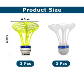 JDCMEI Pack of 6 Shuttlecocks, Windproof Badminton, Sports Training Badminton Shuttlecocks, Badminton Balls with Soft Cork Double Head for Outdoor and Indoor Badminton, Training and Leisure Games