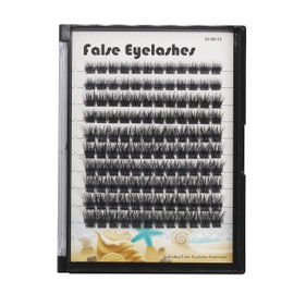 Large Tray- 120 Clusters Mixed 10-12-14-16mm/12-14-16mm /14-16-18mm Wide Stem Individual False Eyelashes D Curl Eyelashes Makeup DIY Eye Lashes Extensions (10-12-14-16mm)