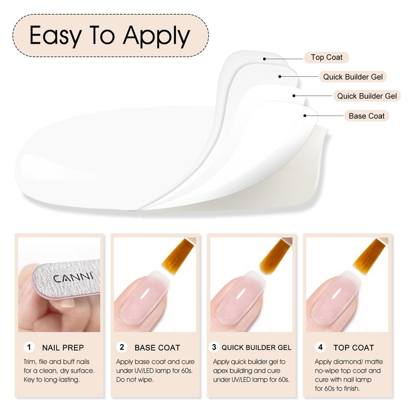 CANNI Quick Builder Gel for Nails â€“ 9ML Clear Soak-Off