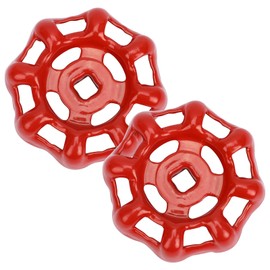 Pack of 2 Metal Water Pipe Valve 6 x 6 mm Valve Hand Wheel Ball Valve Iron Ball Valve Tap Handle Valve Red Valve Shut-off Valve Replacement Hand Wheel