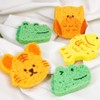 4pieces Natural Wood Pulp Fibers Cartoon Sponge Eraser Gentle On