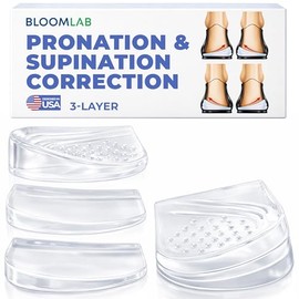 Insertos ortopédicos de cuña para talón, plantillas de gel ajustables de 3 capas para supinación, pronación, pies planos y alivio del dolor de talón, 