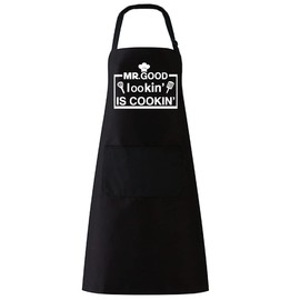 LAMIVEENLA Funny Apron for Men Adjustable - Father's Day Gifts Chef Apron Black Kitchen Apron Birthday Gifts for Men Gift for Dad Him Friends Husband Birthday Gift bbq Mens Apron