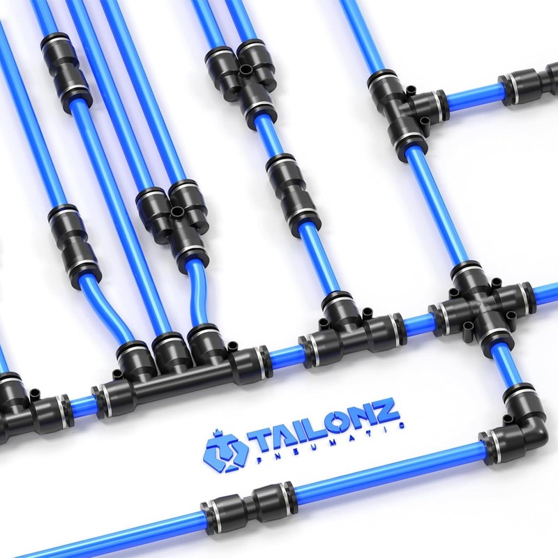 TAILONZ PNEUMATIC Black 8MM OD Y Spliter Plastic Push to