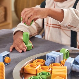 Kaplan Early Learning Twisty Tools Nuts and Bolts Set - 84 Pieces, Engineering STEM Learning Toy for Toddlers, Shape Recognition & Pattern Matching Activity for Toddlers, Preschoolers, Ages 18+ Months