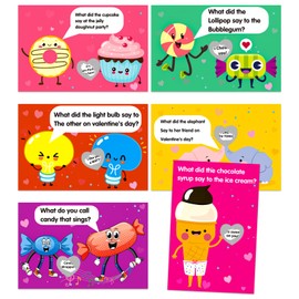 JUESMOS Valentines Day Cards for Kids 30PCS Funny Scratch Off Joke Cards with Stickers Valentine's Greeting Cards Valentines Exchange Gift Cards for Kids School Classroom