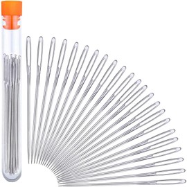 Set de 23 Agujas de Coser de Ojo Grande y Acero Inoxidable con Botella Timotech
