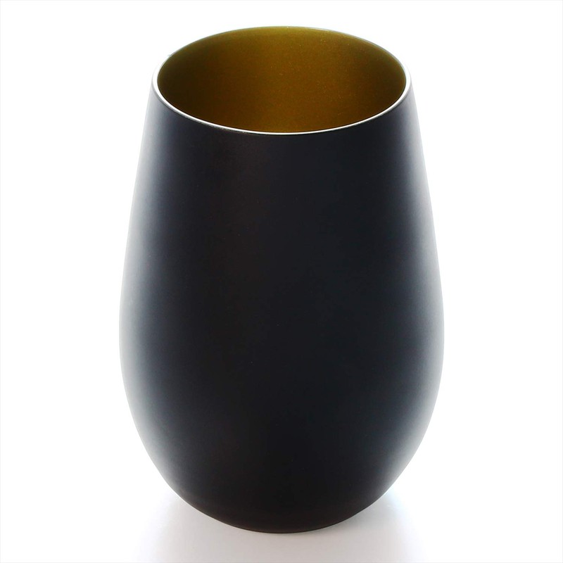 stolzle Matte Black/Gold 16.2 fl oz (465 ml) "Metal Color"