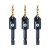 toolant Silence Combination Countersink Drill Bits Adjustable, #12, 3pack, High-Speed