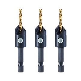toolant Silence Combination Countersink Drill Bits Adjustable, #12, 3pack, High-Speed Steel Counter Sink Drill Bit for US Wood Screw
