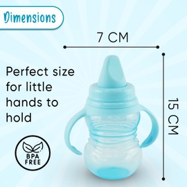 HOVUK Pink Sippy Cup 290ml/10oz – Sipper Cup with Soft Spout, Plastic Beaker for Toddlers Non Spill Cup for Toddler Kids 6+Months