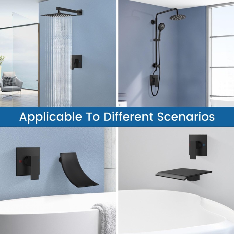 Airuida Square Single-Function Brass Faucet Shower Rough-in Valve Male Thread