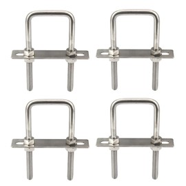 304 Stainless Steel Square U Bolts with Hex Nuts, Frame Plate, Round Washers, M6x30x55