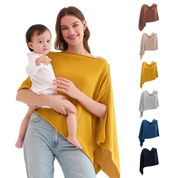 Momcozy Nursing Cover for Breastfeeding, Breathable Soft Privacy Poncho, Multi-Use