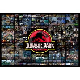 Epoch Inc. 1000 Piece Jigsaw Puzzle Welcome to Jurassic Park (20 x 29.5 inches (50 x 75 cm) 12-523s with glue and spatula with tickets EPOCH