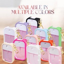 VANEST Silicone Case Compatible with Touchland Hand Sanitizer Spray, Protective Case with Keychain for Power Mist and Glow Mist 1 fl oz, Hand Sanitizer Spray Accessory (Black, 1 Pack)