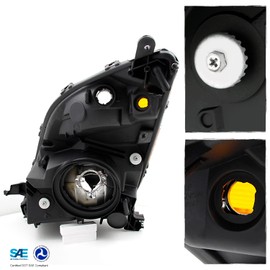 AKKON - For Toyota Prius Halogen Type Black Headlights Driver Left + Passenger Right Side Replacement Pair Set