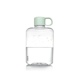 ALLKELR Portable Flat Water Bottle, BPA Free Tritan Plastic Travel Water Bottle for Camping, Fitness, Outdoor Sports, Fits Purse and Pocket (Green, 12.2 oz)