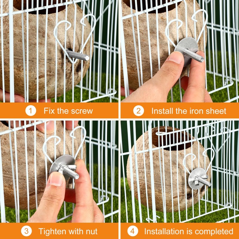 Balacoo Coconut Bird Nest for Cage: Natural Coconut Shell Parakeet