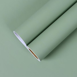 CHIHUT Sage Green Peel and Stick Wallpaper Renter Friendly Thick Light Green Contact Paper for Cabinets Green Removable Self Adhesive Wallpaper for Walls Shelves Decorative Wallpaper 12”x100”