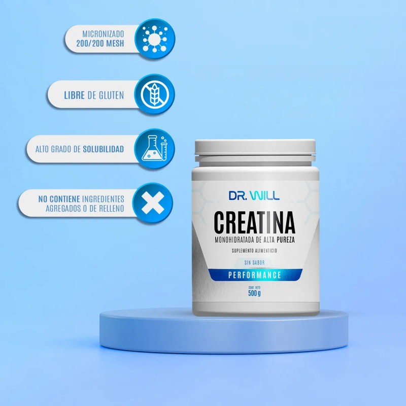 Dr Will Creatina Monohidratada 500g | 100 Servicios