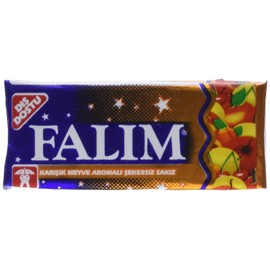 Falim Sugarless Plain Gum, Fruit Mix Flavoured, 20 Pack, 100 Pieces Each