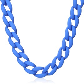 Tondiamo Chunky Resin Link Chain Necklace Acrylic Choker Necklace Thick Statement Colorful Rock Music Chain for Women 80s Party Jewelry Gift