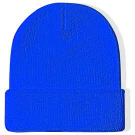 Rosoz Beanie Hats for Men Slouchy Beanies for Men Knitted Caps for Women Soft Warm Unisex Royal Blue