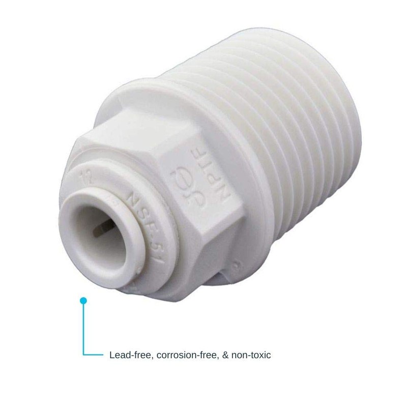John Guest 1/4 Inch x 1/2 Inch NPT Male Connector,