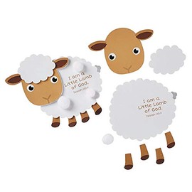 Little Lamb of God Foam Craft Kit Catholic School Classroom Set or Catechism, Pack of 12