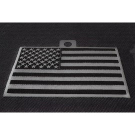 Ivamis Black and Gray American Flag Patch- 5x3 inch - P5644